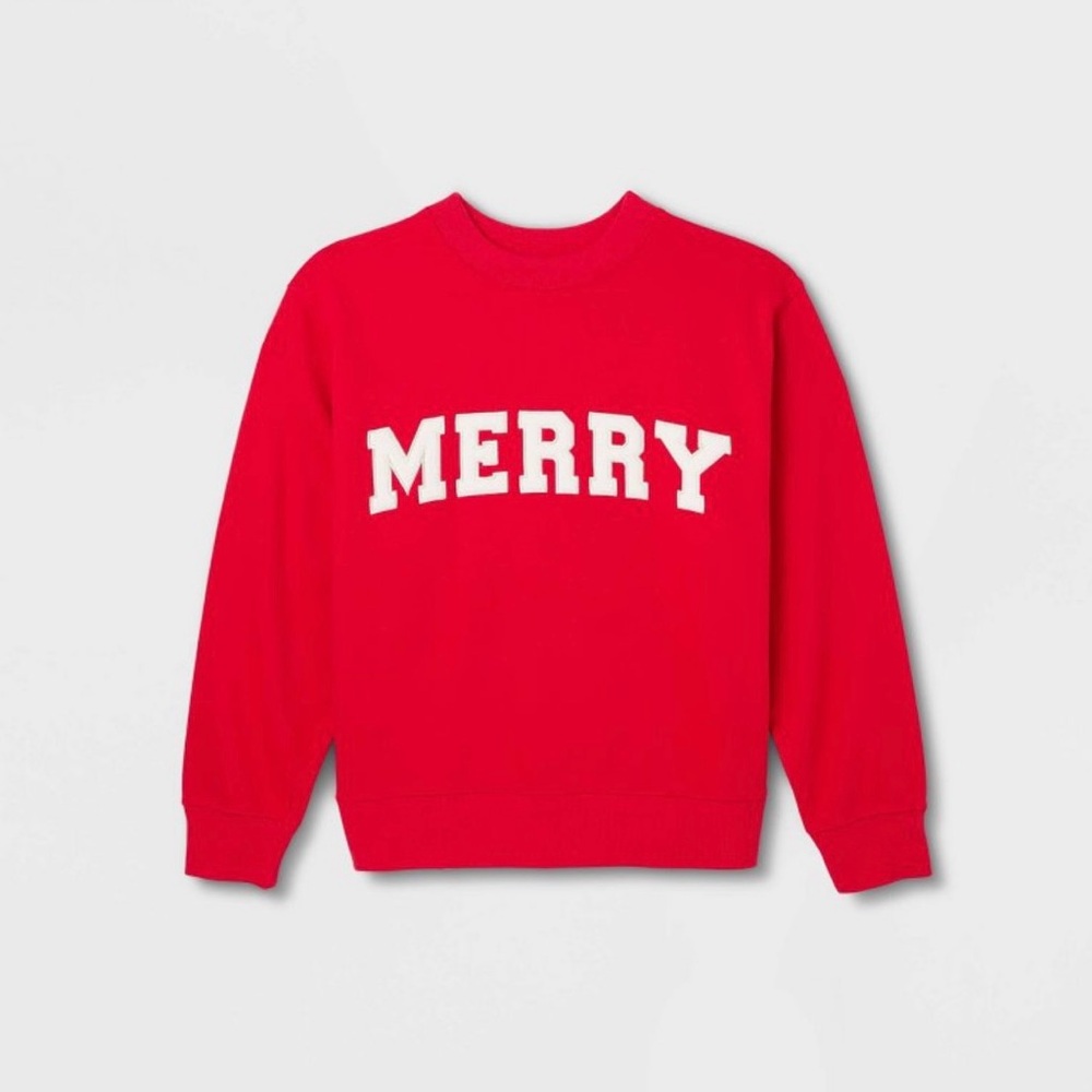 Universal Thread Red 'Merry' Sweatshirt - Picture 4 of 4